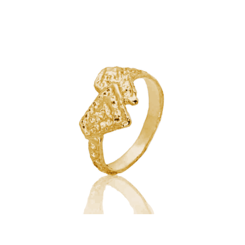 Anello Doppio Rombo - Placcato Oro Giallo