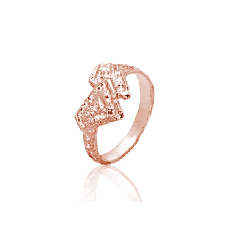 Anello Doppio Rombo - Placcato Oro Rosa
