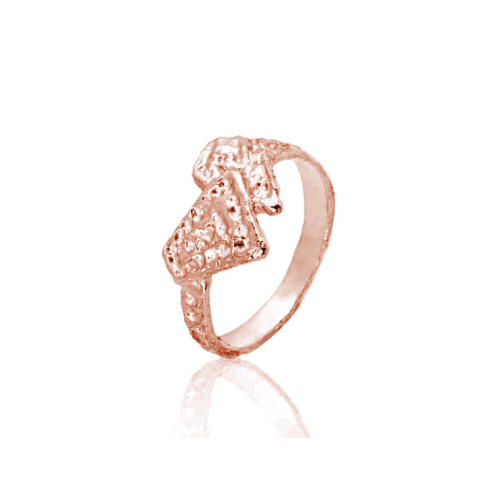 Anello Doppio Rombo - Placcato Oro Rosa