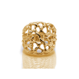 Anello Fascia Rete Alta - Placcato Oro Giallo