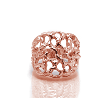 Anello Fascia Rete Alta - Placcato Oro Rosa