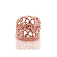 Anello Fascia Rete Alta - Placcato Oro Rosa