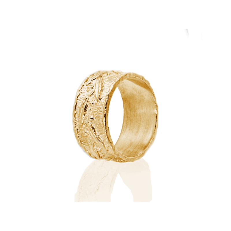 Anello Fascia Ulivo - Placcato Oro Giallo