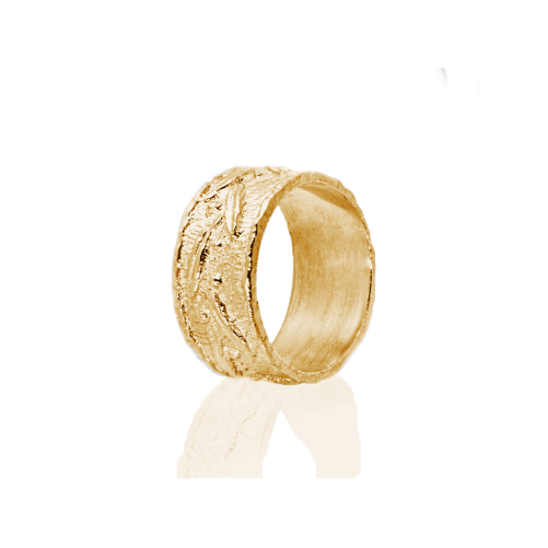 Anello Fascia Ulivo - Placcato Oro Giallo