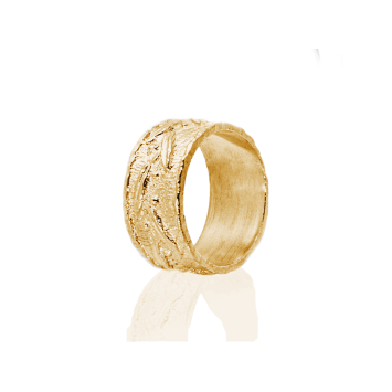 Anello Fascia Ulivo - Placcato Oro Giallo