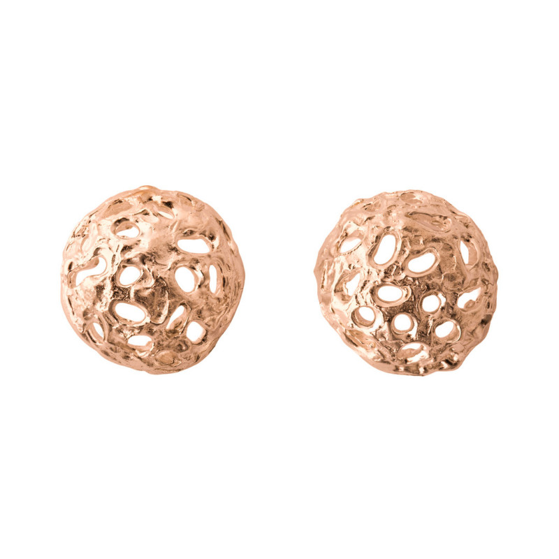 Bottoni Tappabuco Traforati Bombati - Placcato Oro Rosa