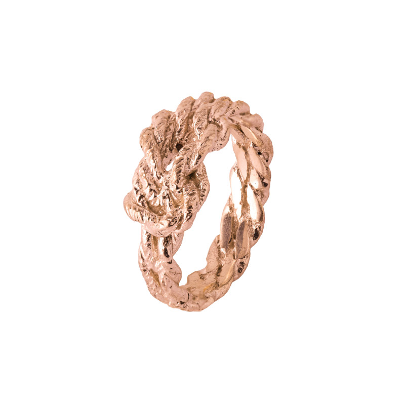 Anello Nodo Piano - Placcato Oro Rosa Anello Nodo Piano - Placcato Oro Rosa