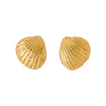 Orecchini Tappabuco Conchiglia  - Placcato Oro Giallo