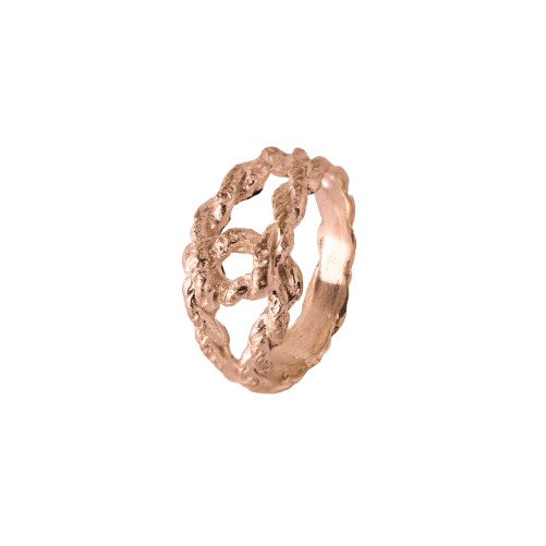 Anello Corda Gasse Intrecciate - Placcato Oro Rosa