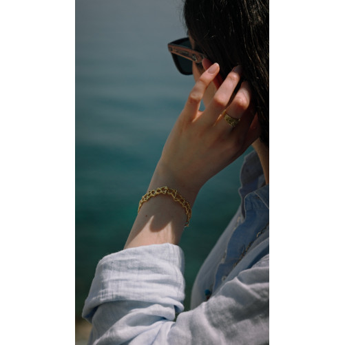 Bracciale Ovalini - placcato oro giallo