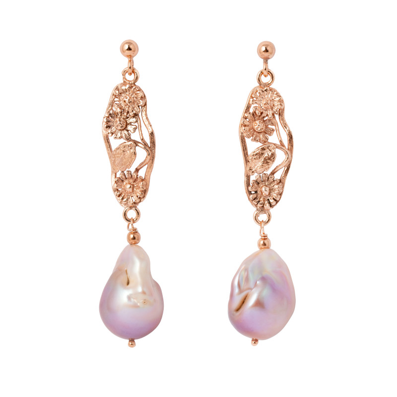 Orecchini Pendenti Margherite - placcato oro rosa Orecchini Pendenti Margherite - placcato oro rosa