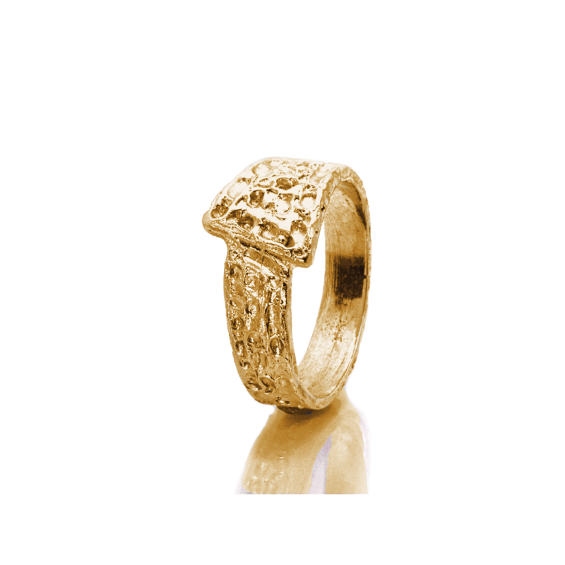 Anello Fibbia Dritta - Placcato Oro Giallo