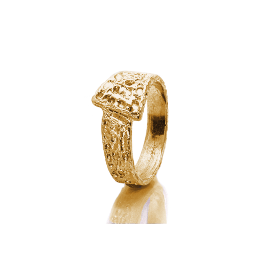 Anello Fibbia Dritta - Placcato Oro Giallo